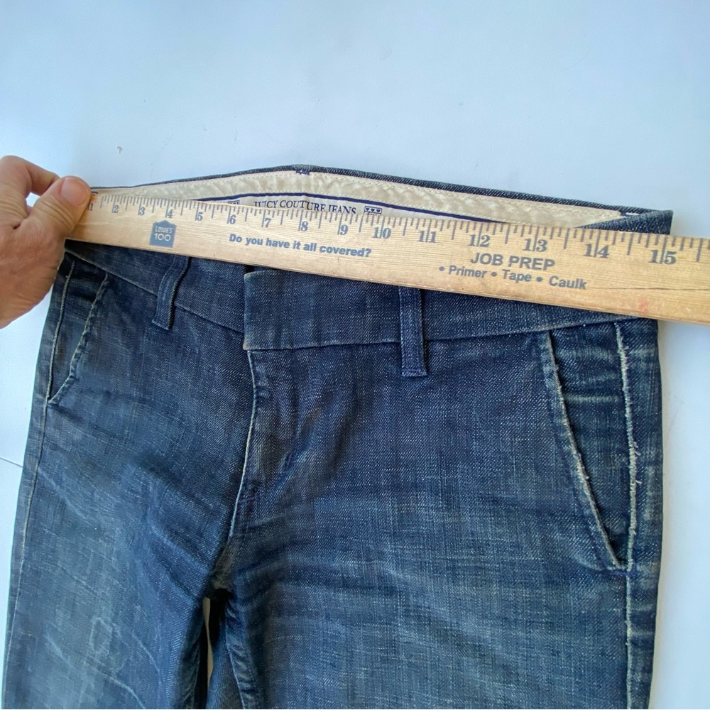 Juicy Couture Flare Jeans 27 Low Rise Bell Bottom Dark Wash Y2K USA HTF - Picture 4 of 14
